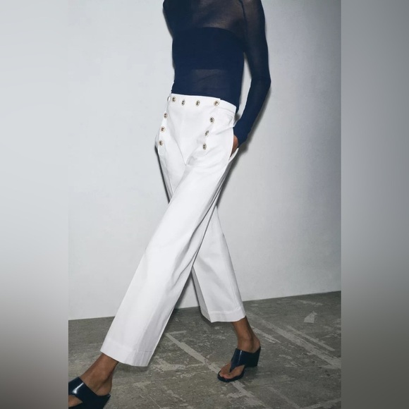 NWT ZARA BUTTONED PANTS ZW COLLECTION - Picture 2 of 7